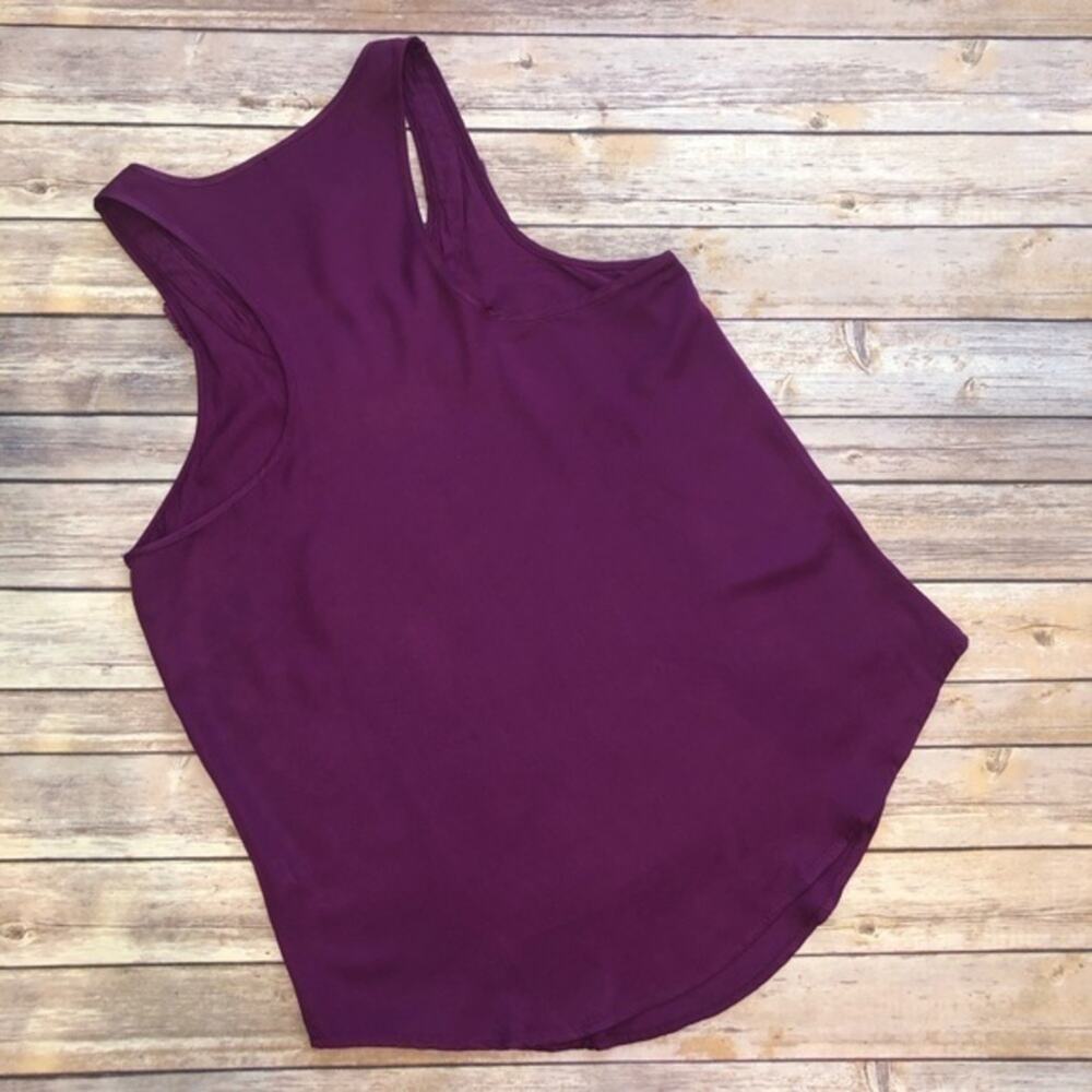 1.3 CMA Plum Beaded Racerback Tank Top Medium - Picture 2 of 5